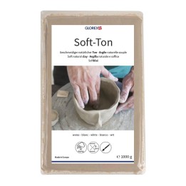 Soft-Ton, natürlicher Ton weiss 1000g lufthärtend