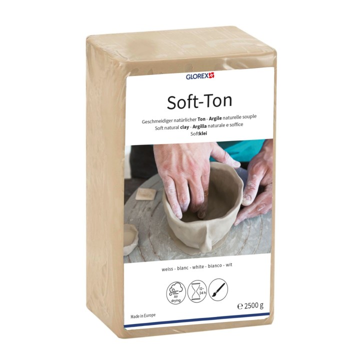 Soft-Ton, argile naturelle, blanc 2500g, séche à l'air