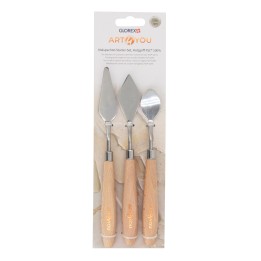 Malspachtel Starter-Set 3 Spachtel, Holzgriff FSC