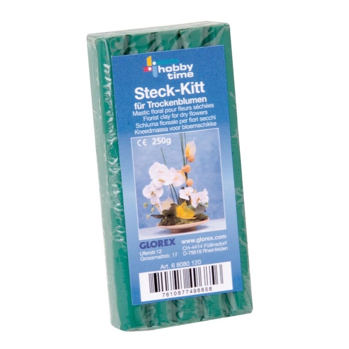 Steck-Kitt für Trockenblumen floralgrün, 250g