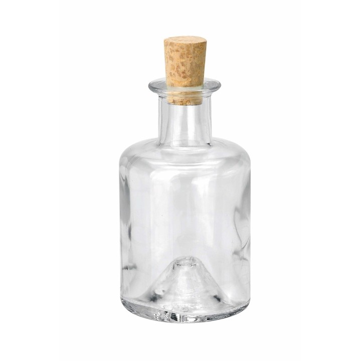 Flasche rund mit Korken Klarglas 200ml
