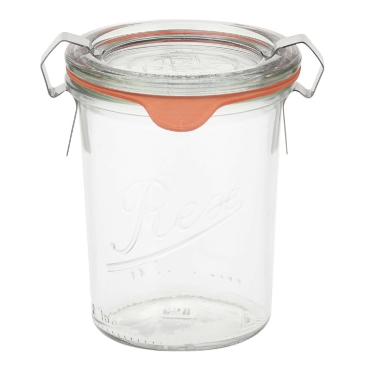 Bocal en verre 8,5x6,5cm 160ml avec couvercle, joint & pinces