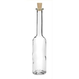 Glasflasche schlank 100ml 18,5x4cm, mit Korken