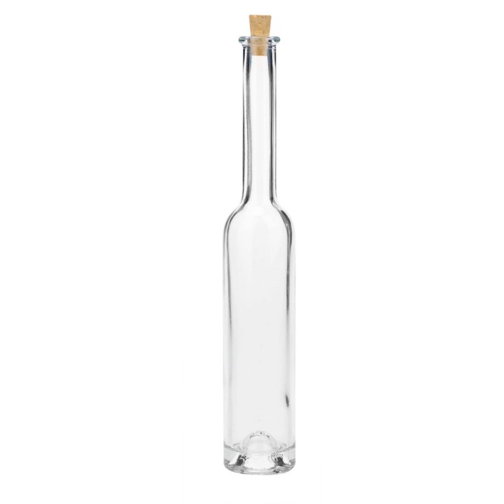 Glasflasche schlank 100ml 23,5x4cm, mit Korken