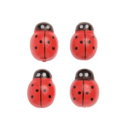 Coccinelles en bois 22pcs mini 12x10mm