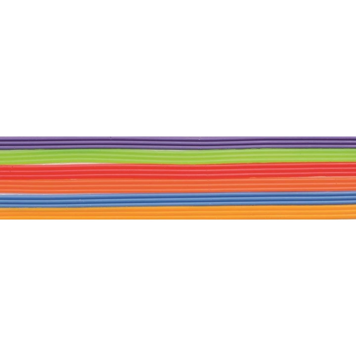 Bandes de cire à décorer 6x3p. 200 x 2 mm arc-en-ciel