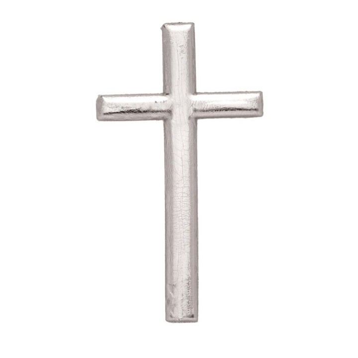 Ornement en cire croix argent