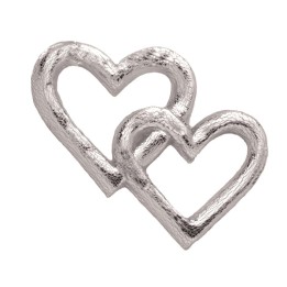 Wachsdekor Herzen silber, 20x25mm