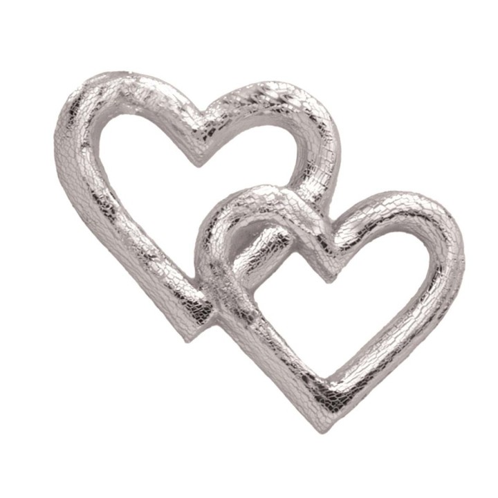 Wachsdekor Herzen silber, 20x25mm