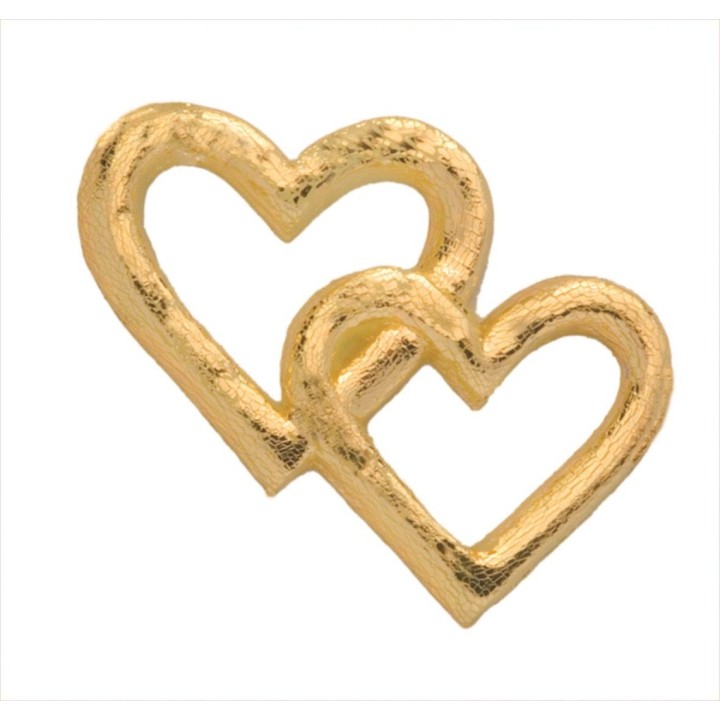 Wachsdekor Herzen gold, 20x25mm