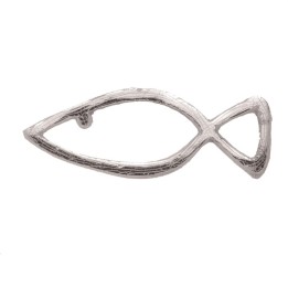 Ornement en cire poisson argent