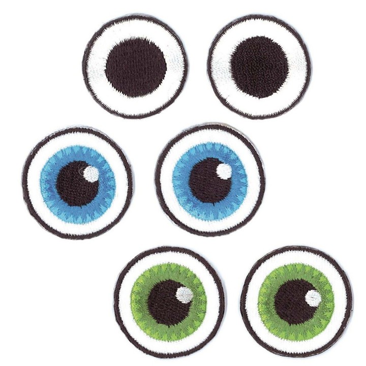 EYE SEE YOU Eyes 3, 3 paires à fixer au fer à repasser