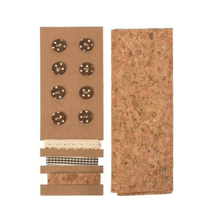 Kork-Set Lili Rose Nr. 1 45x48cm Bänder 3x1m 8 Knöpfe