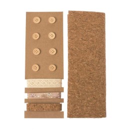 Set de liège Lili Rose N° 3 45x48cm rubans 3x1m 8 boutons