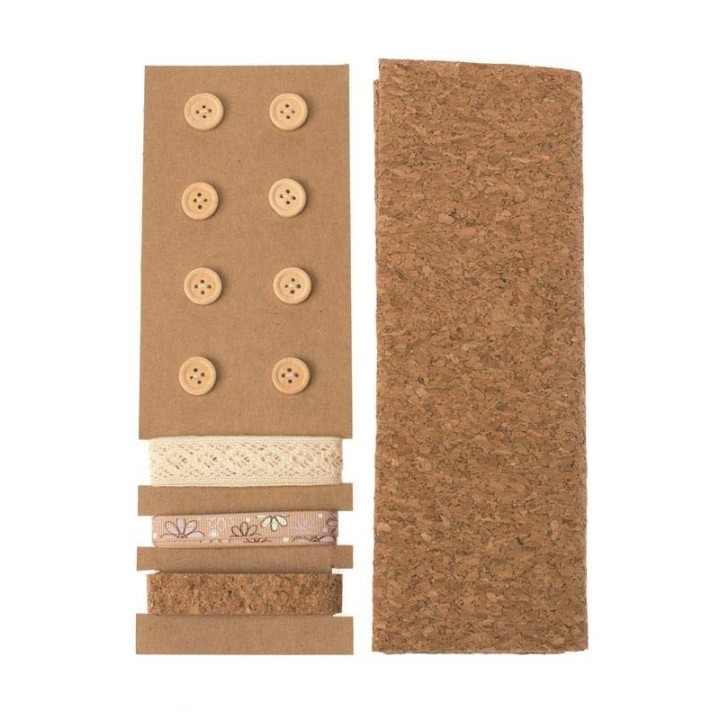 Kork-Set Lili Rose Nr. 3 45x48cm Bänder 3x1m 8 Knöpfe