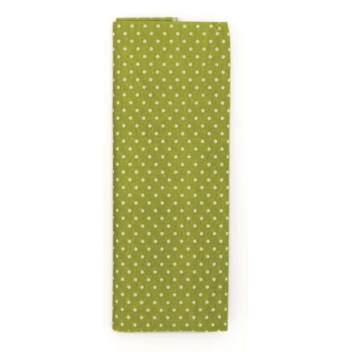 Fabric piece 100x150cm green with dots