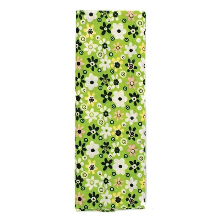 Fabric piece 100x150cm green flowers