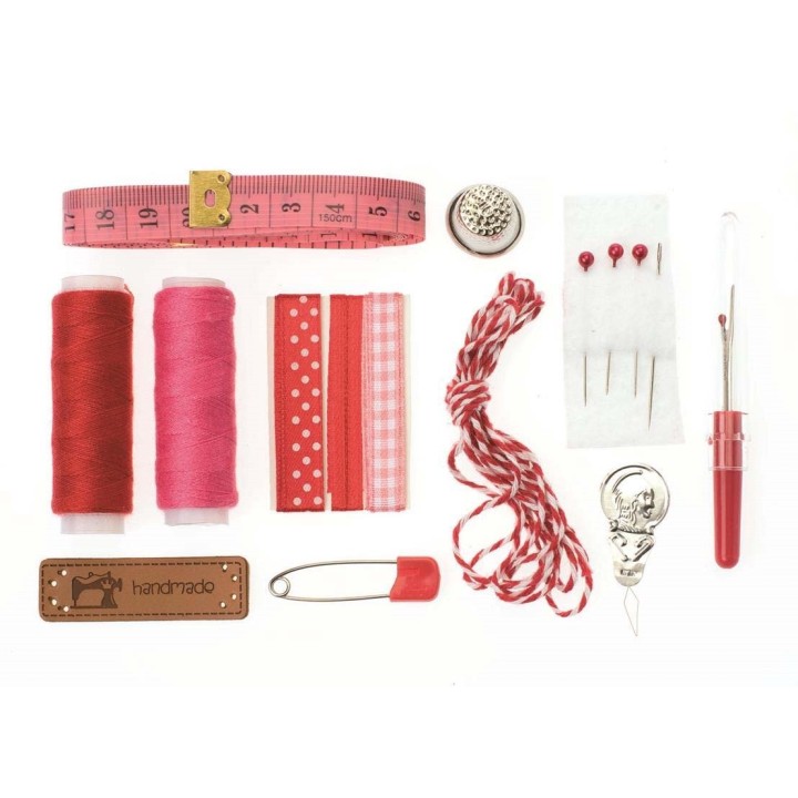 Sewing set Lili Rose red 14 parts