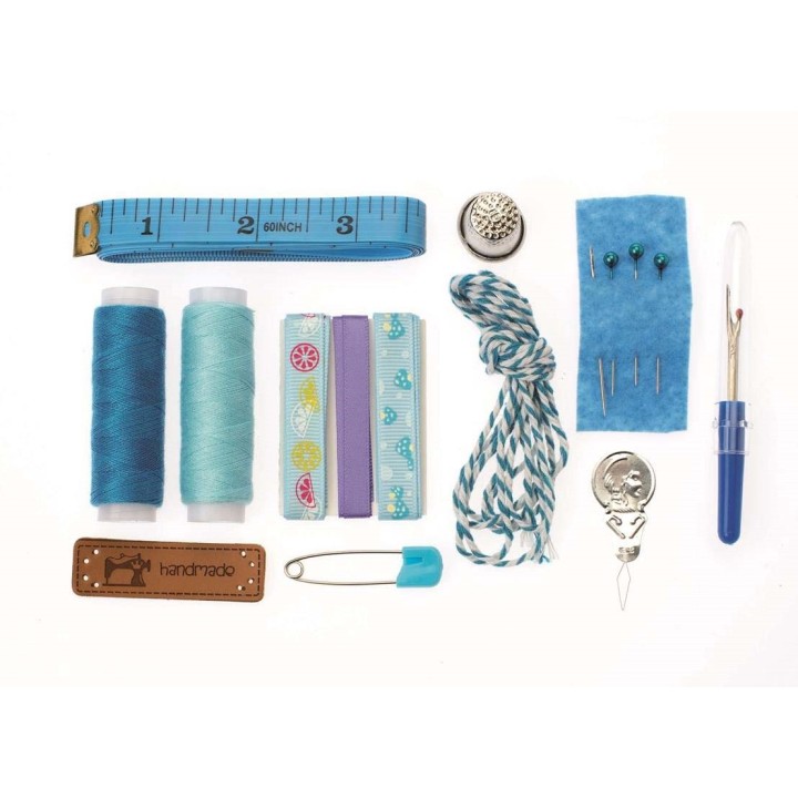 Näh-Set Lili Rose blau 14-teilig