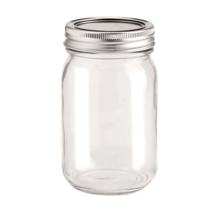 Glass with 2 part top 1pce 420ml 7,8x7x13,5cm 1pcs