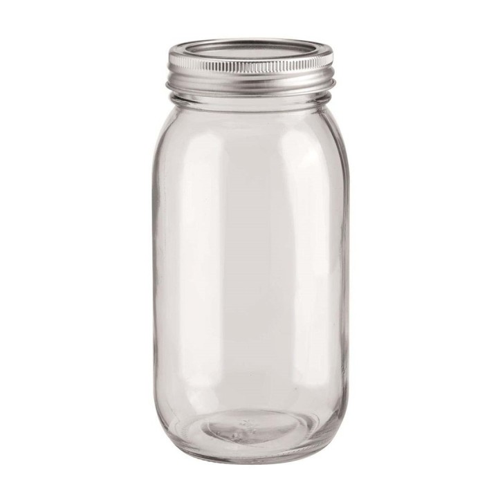 Glas mit 2-teilig Deckel 1 Stück 650ml 8,5x7x17,5cm