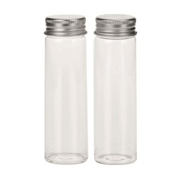 Glasflaschen 2 Stück 3x6cm 25ml mit Drehverschluss