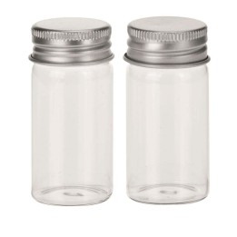 Glasflaschen 2 Stück 3x10cm 45ml mit Drehverschluss