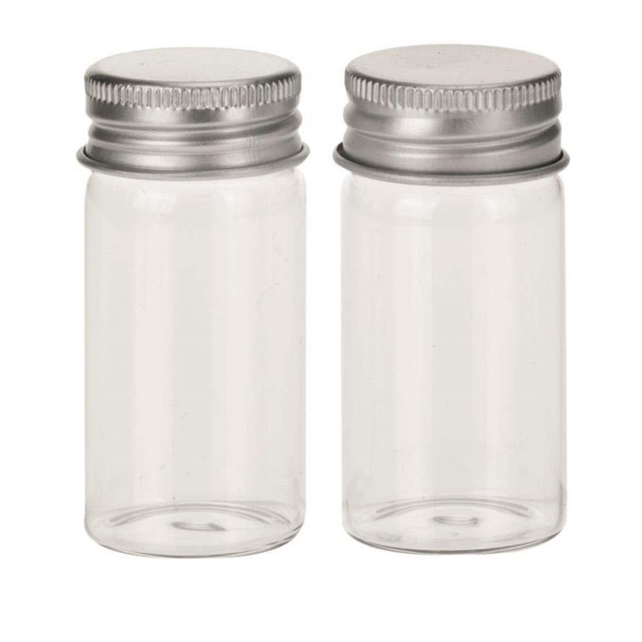 Glasflaschen 2 Stück 3x10cm 45ml mit Drehverschluss