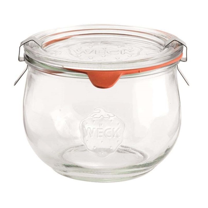 Tulpen-Randglas mit Glasdeckel, Dichtung und Klammern 580ml