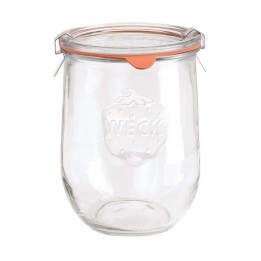 Bocal en verre tulipe 1062ml avec couvercle, caoutchouc et pinces