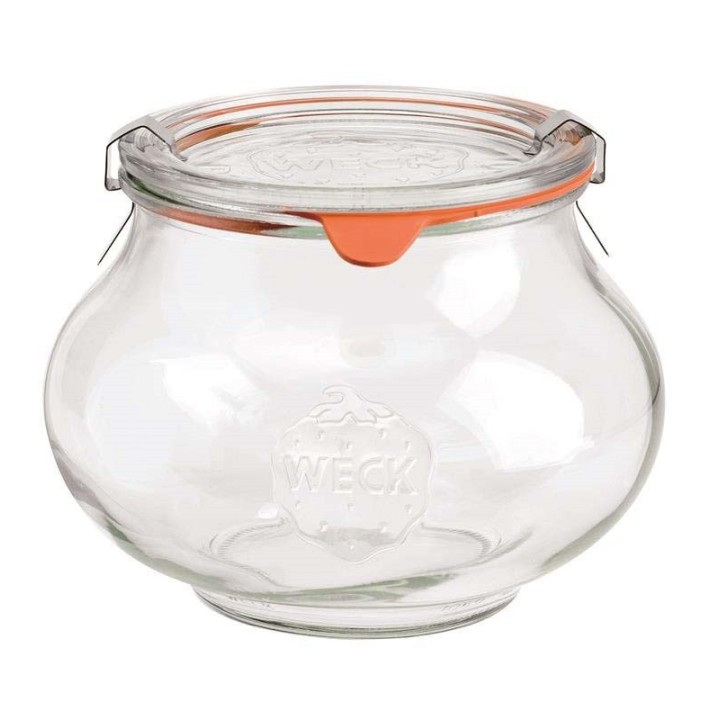 Schmuck-Randglas mit Glasdeckel, Dichtung und Klammern 1062ml