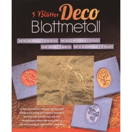 Blattmetall goldfarben 14x14 cm, 5 Blatt