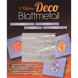 Blattmetall silberfarben 14x14 cm, 5 Blatt
