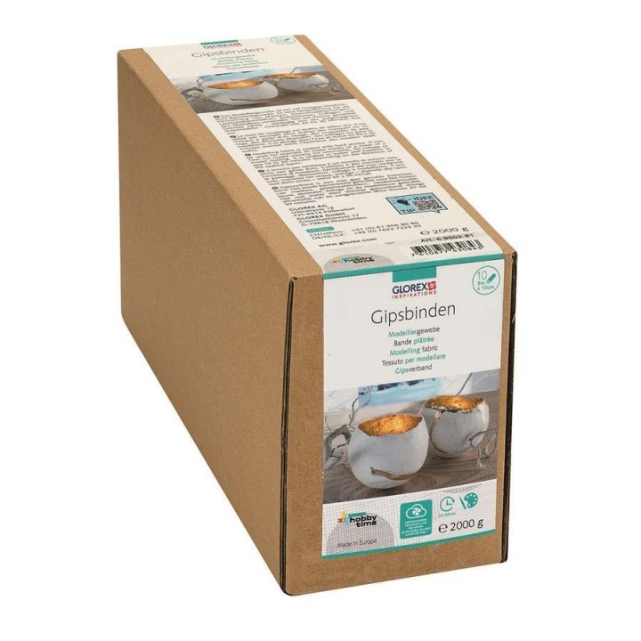 Bande plâtrée 2kg, 10 rouleaux de 5mx10cm