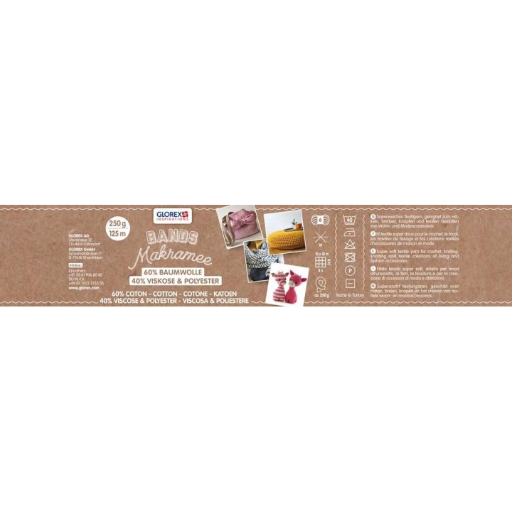 Bands Makramee 250g white 60% Coton / 40% Viscose