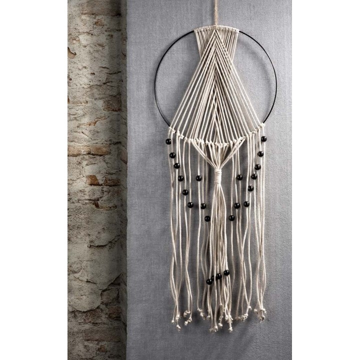 Makramee Cord 3mm 250g, tissé crème