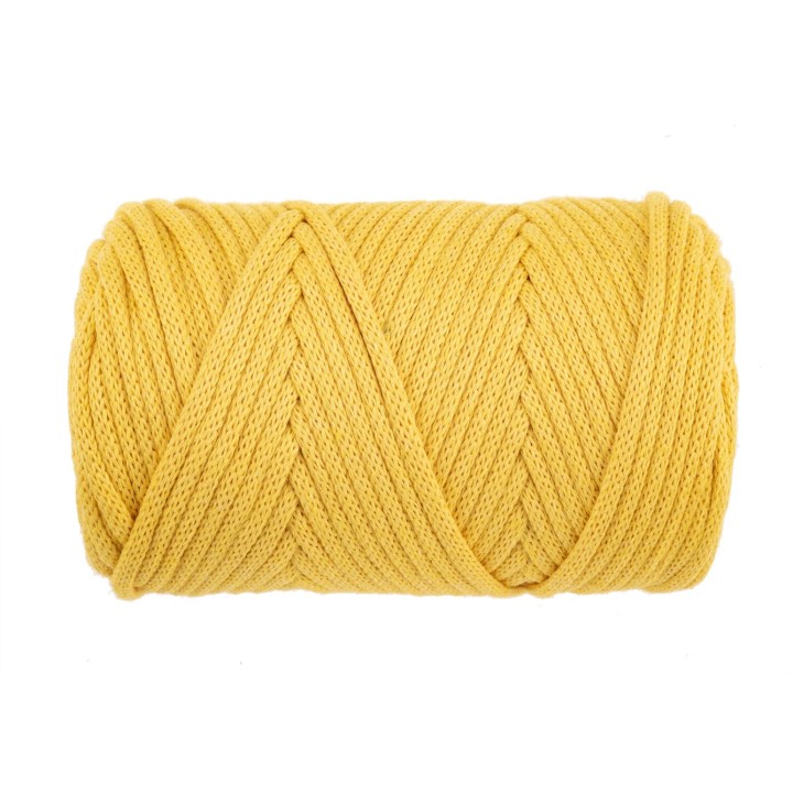 Makramee Cord 3mm 250g, gewebt senfgelb