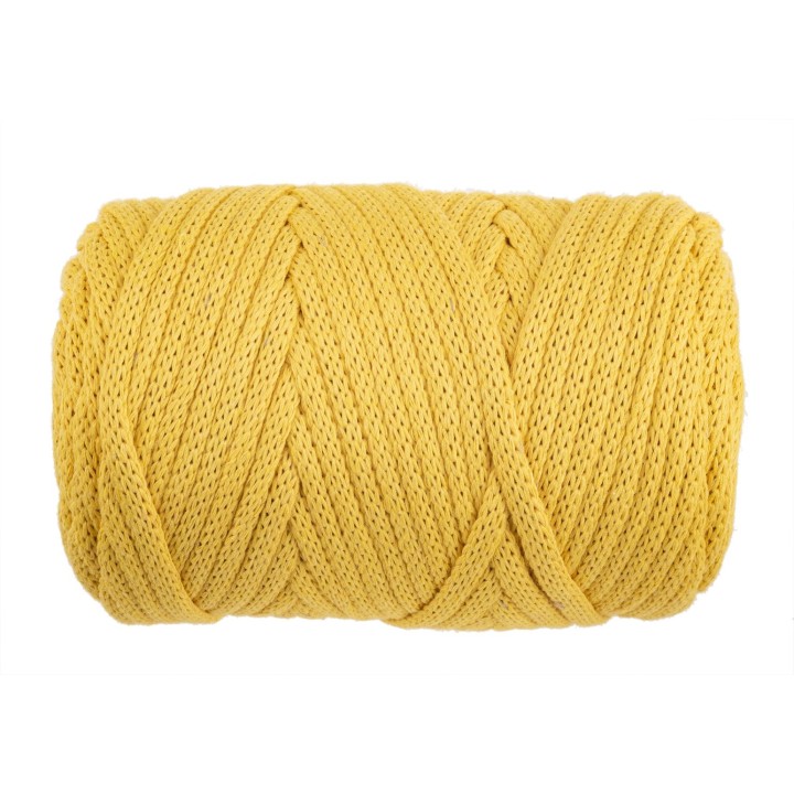 Makramee Cord 5mm 500g, gewebt senfgelb