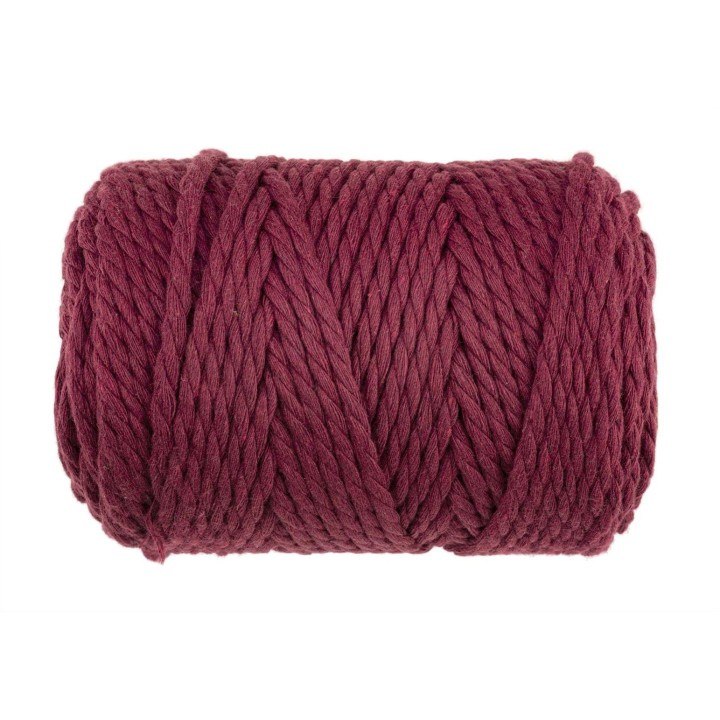Makramee Rope 5mm 500g gedreht bordeaux