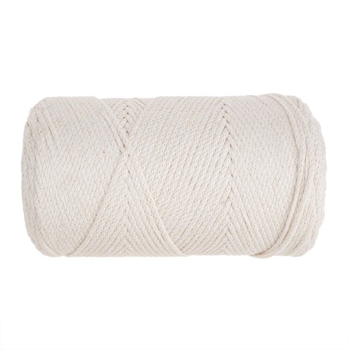 Makramee Cotton 2mm 250g creme