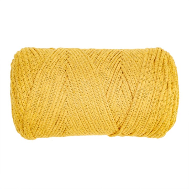 Makramee Cotton 2mm 250g jaune moutarde