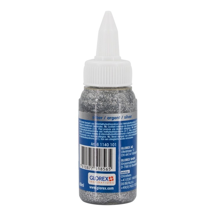 Glitter Glue 60ml argent
