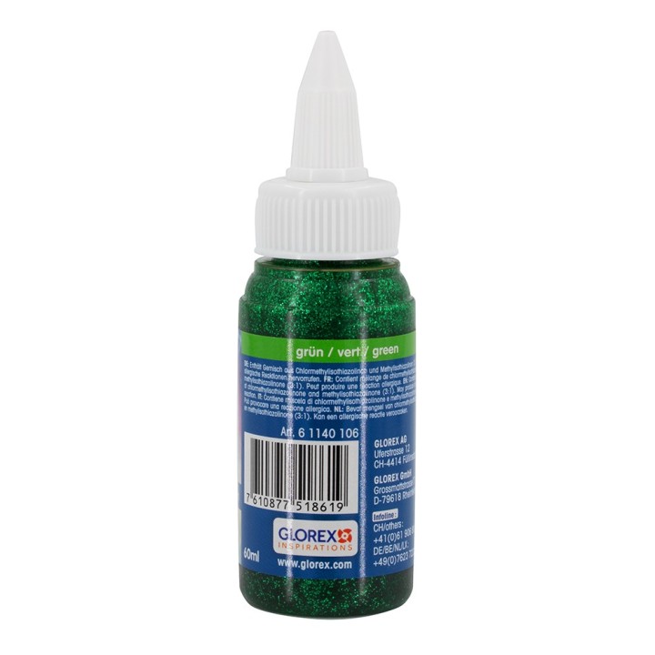 Glitterglue Flasche 60ml Dosierverschluss grün