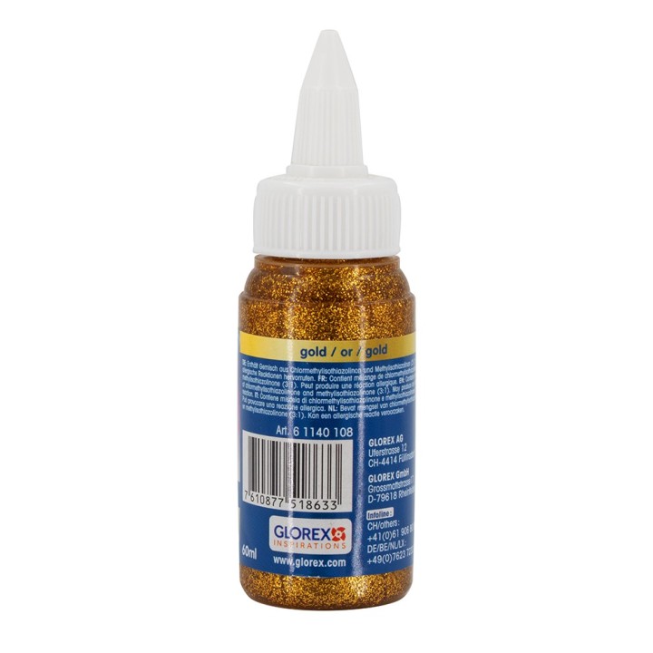 Glitter glue 60ml gold