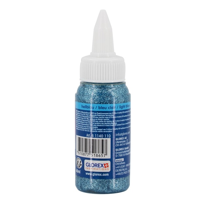 Glitter glue 60ml light blue