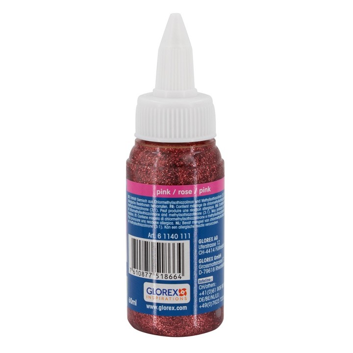 Glitterglue Flasche 60ml Dosierverschluss pink