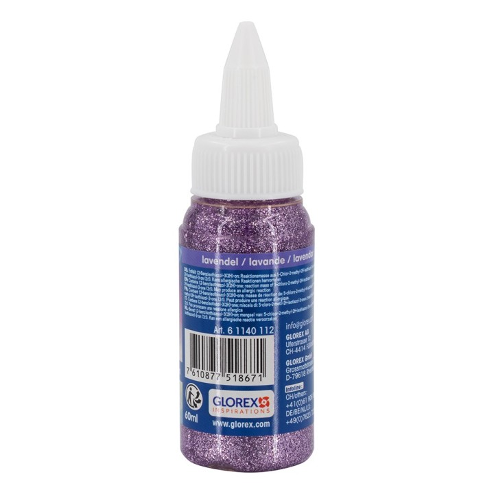 Glitter glue 60ml lavendar