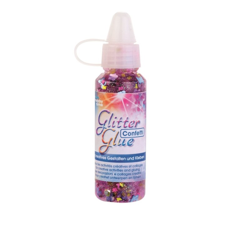 Glitterglue Flasche 53ml "Confetti" Butterfly multicol.