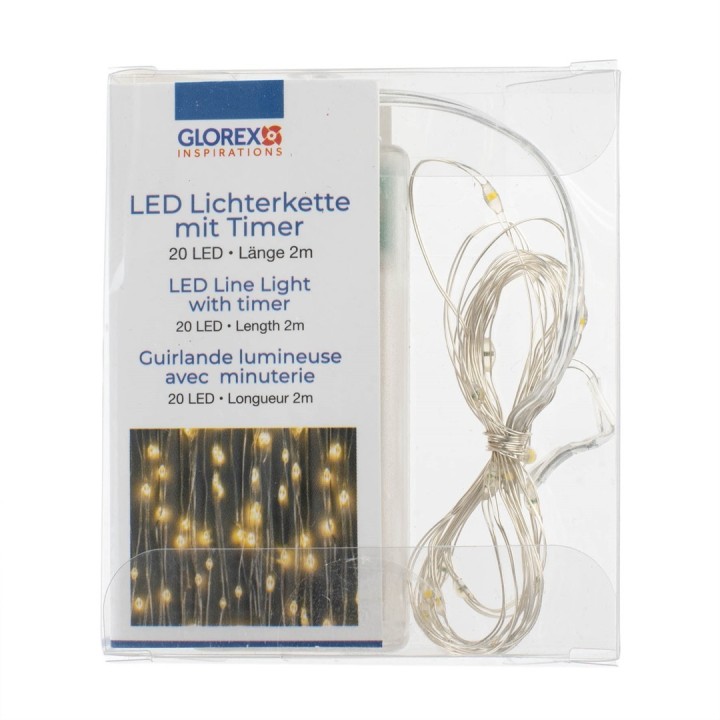 Guirlande lumineuse 20 lampes blanc chaud avec Timer