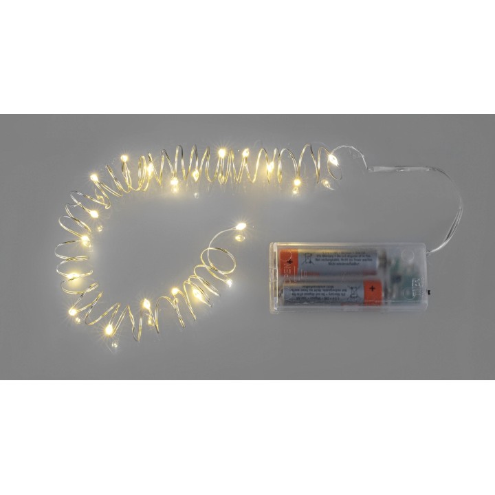 Lichterkette 20 Lämpchen  warmweiss mit Timer